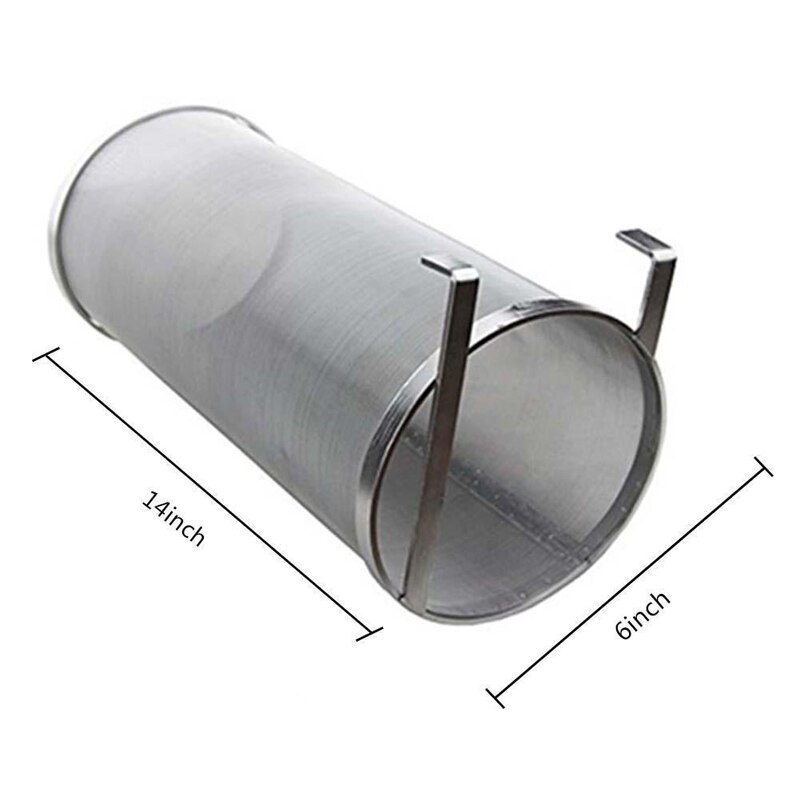 Stainless Steel Brew Beer Hop Mesh Filter Strainer with Hook Beer Brewing equipment inline filter distillation washable for bags: 15x35cm