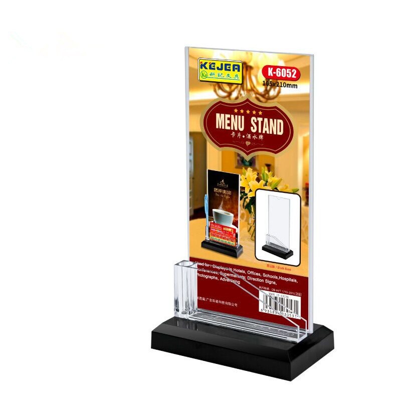 100*200mm Double Sided Plastic Sign Holders Marketing Display Stand Menu Document Paper Post Holder Frame With Name Card Case: 7