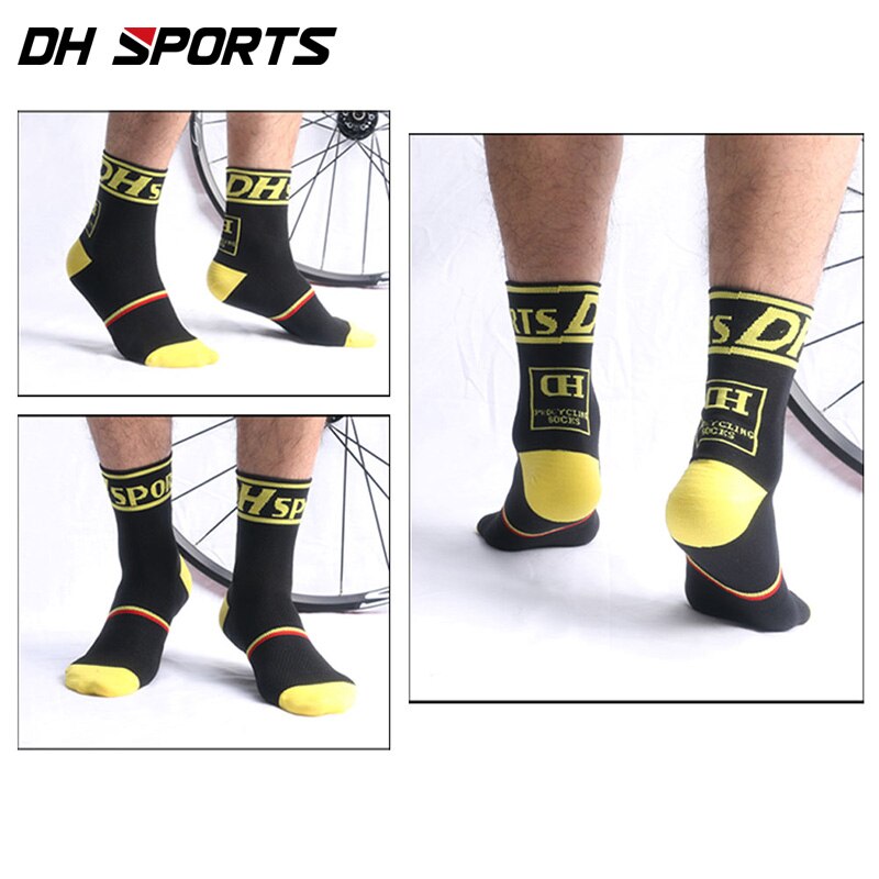 DH SPORTS Best Cycling Socks Men Indoor Mountain Sock Bike Bicycle Equipment Womens Clubs Sky Road Basketball Running Tourism: Black / US 7-10