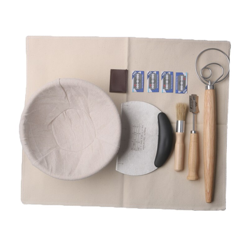 Meibum-cesta de pan Banneton de mimbre para fermentación, sartén de lino con forma redonda Brotform, herramientas para hornear