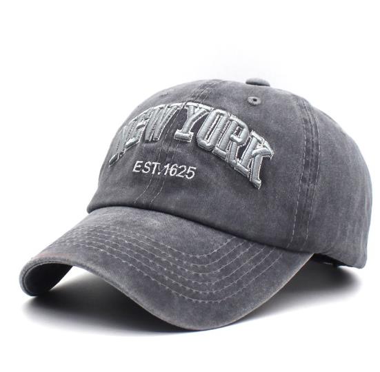 Nyeste newyork, unisex baseball cap, retro baseball hat, broderet med bogstaver, ny: Grå