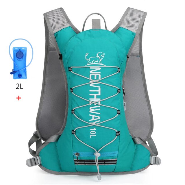 NEWTHEWAY Bicycle Bike Bags 10L Portable Waterproof Road Cycling Water Bag Outdoor Sport Climbing Pouch Hydration Backpack: Green  2L waterbag