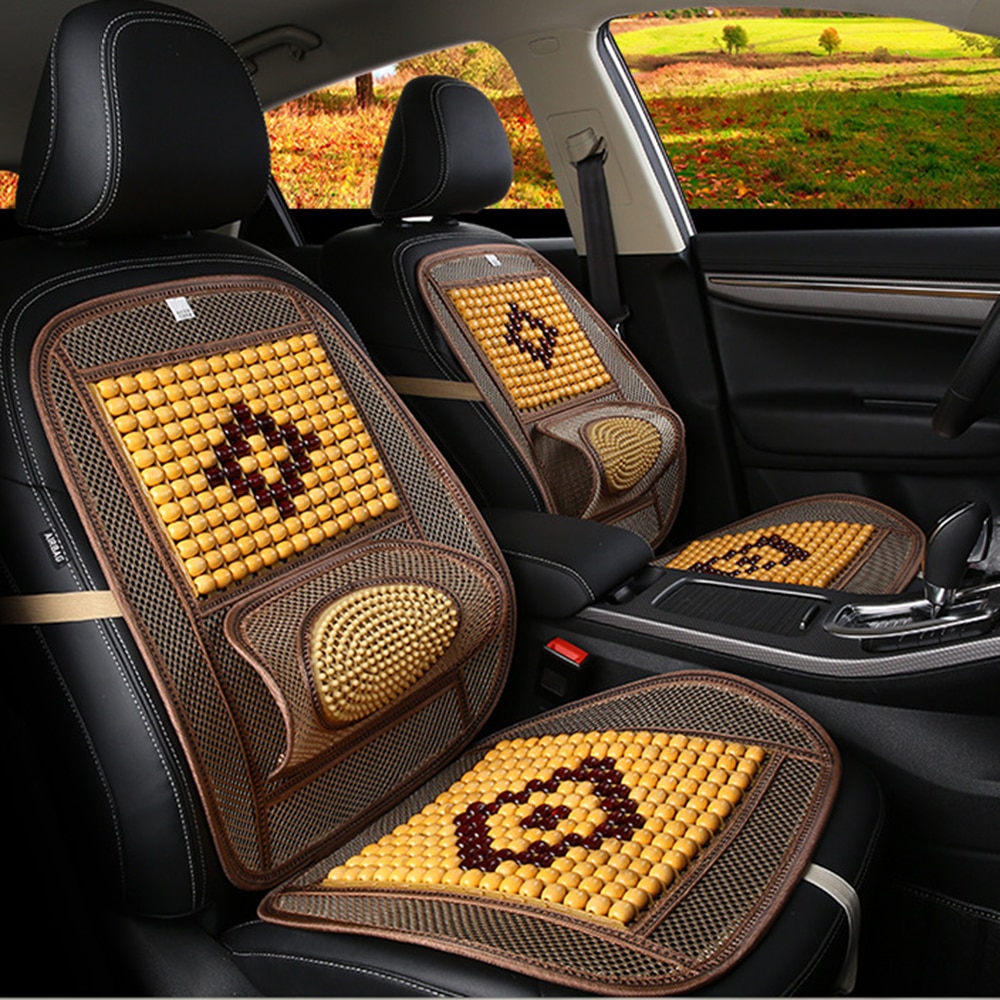 Summer Car Seat Cover Cooling Cushion Mesh Mat Universal Massage Wood Beads Hollow Breathable Cool Pad Cushion Mar19