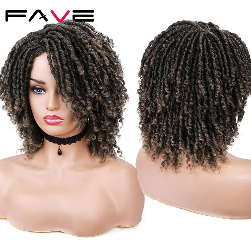 Trenzas de pelo sintético de 6 pulgadas de pelo sintético corto con flequillo diosa Soul Locs trenzas de pelo para hombres de FAVE Dreadlock