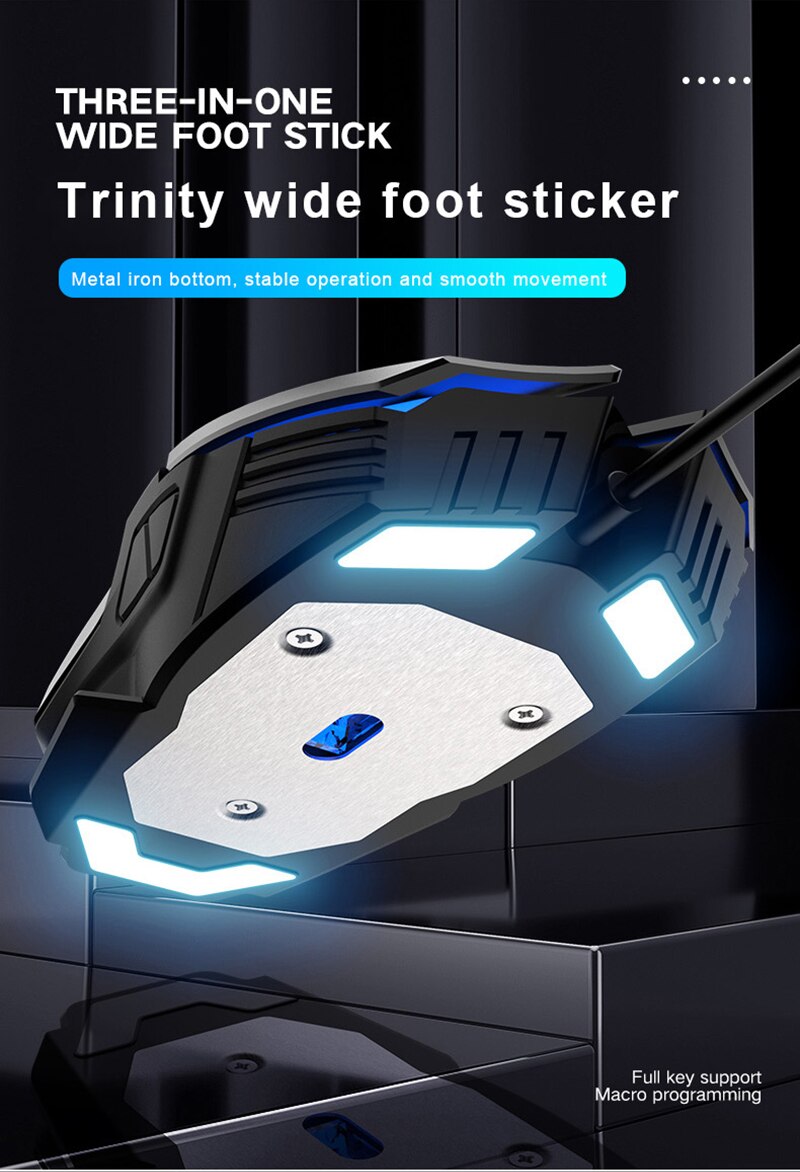 Q1 Gaming Mouse Usb 6 Button Macro Definition Metal Mouse Desktop Notebook Mouse Laptop Notebook Office Competitive Gaming Mouse