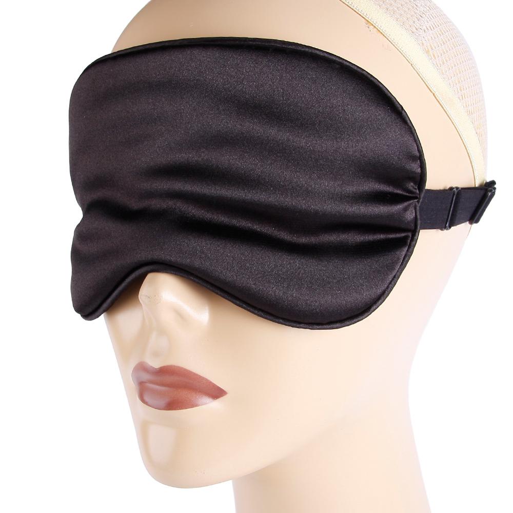 1Pcs Pure Zijde Sleep Rest Eye Mask Gewatteerde Shade Cover Travel Relax Aid Blinddoeken Eye Aid Blinder Zacht oogmasker