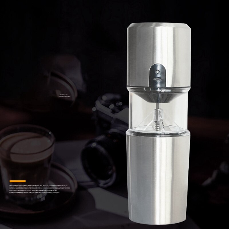 USB Rechargeable Coffee Grinder Touch Home Grain Grinder Portable Electric Coffee Machine Stainless Steel Coffee Grinder