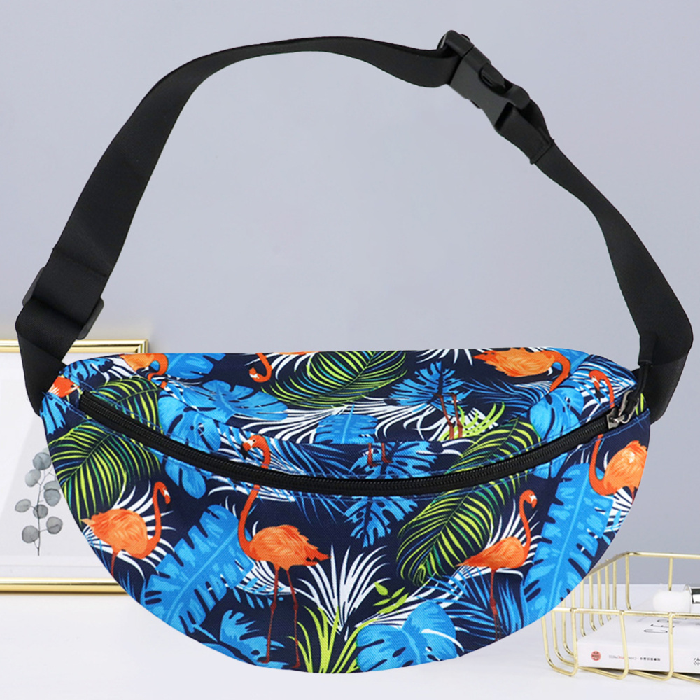 1Pc Heuptas Digital Printing Sport Fanny Pack Outdoor Borst Bag Nylon Borst Pakken Lopen Pocket Telefoon Pouch (donkerblauw)