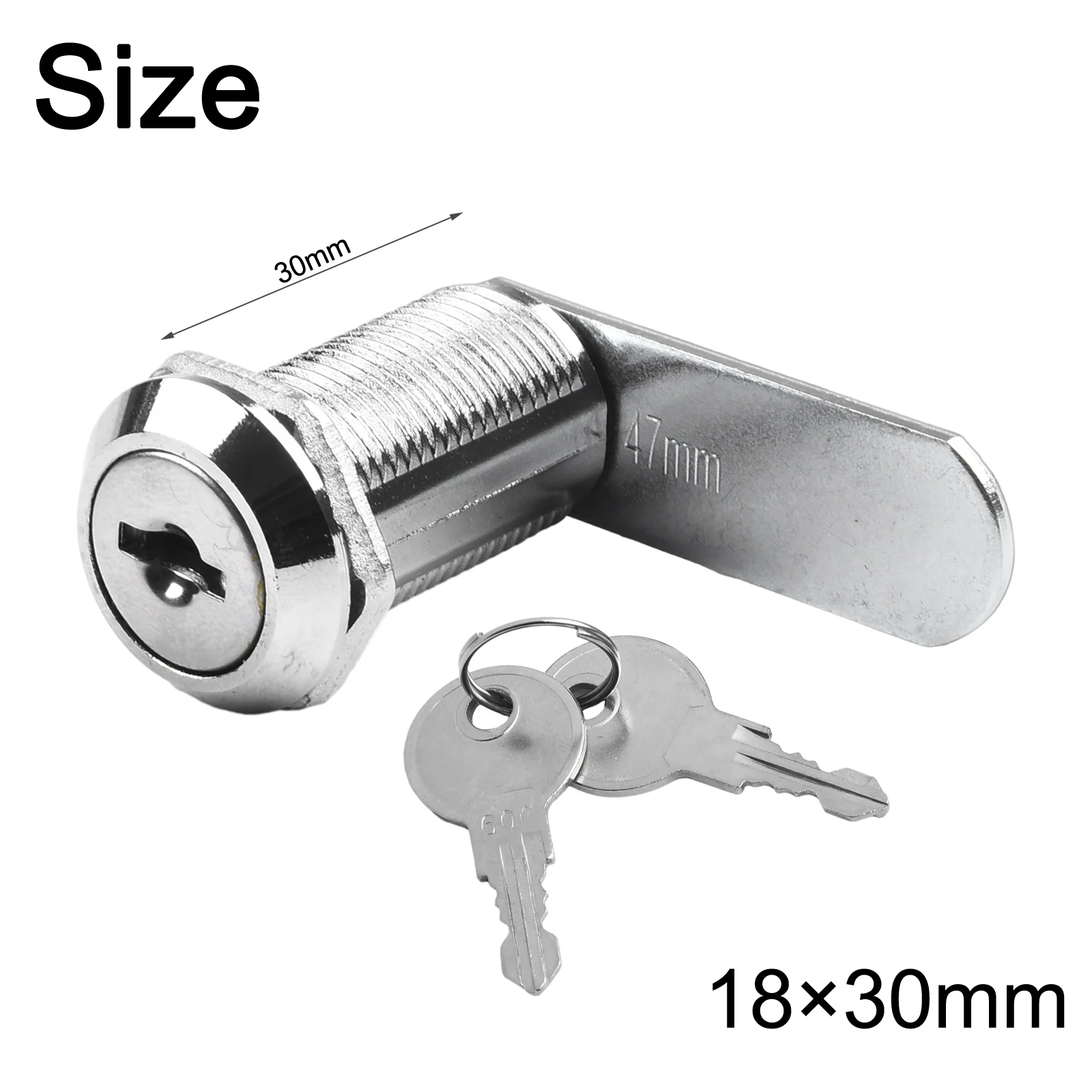 Drawer Cabinet Lock Mail Box Locker Cam Lock 16-30mm Cupboard Door Lock Furniture Locker 2 Key: Silver