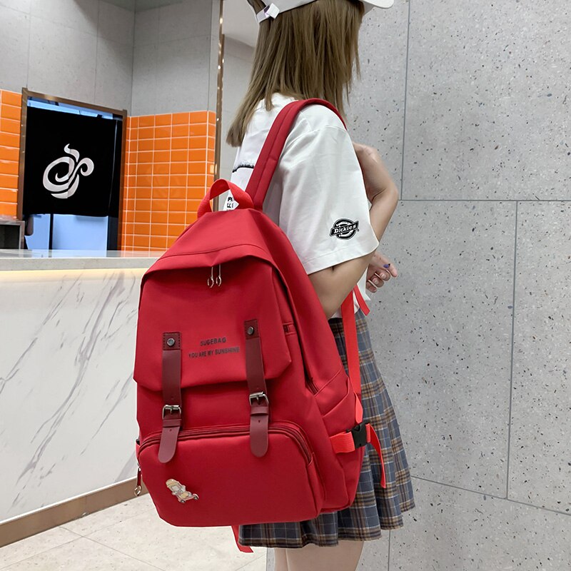 4 peça conjunto de alta escola sacos para meninas adolescentes 2020 lona mochila de viagem das mulheres bookbags estudante adolescente mochila bolsas