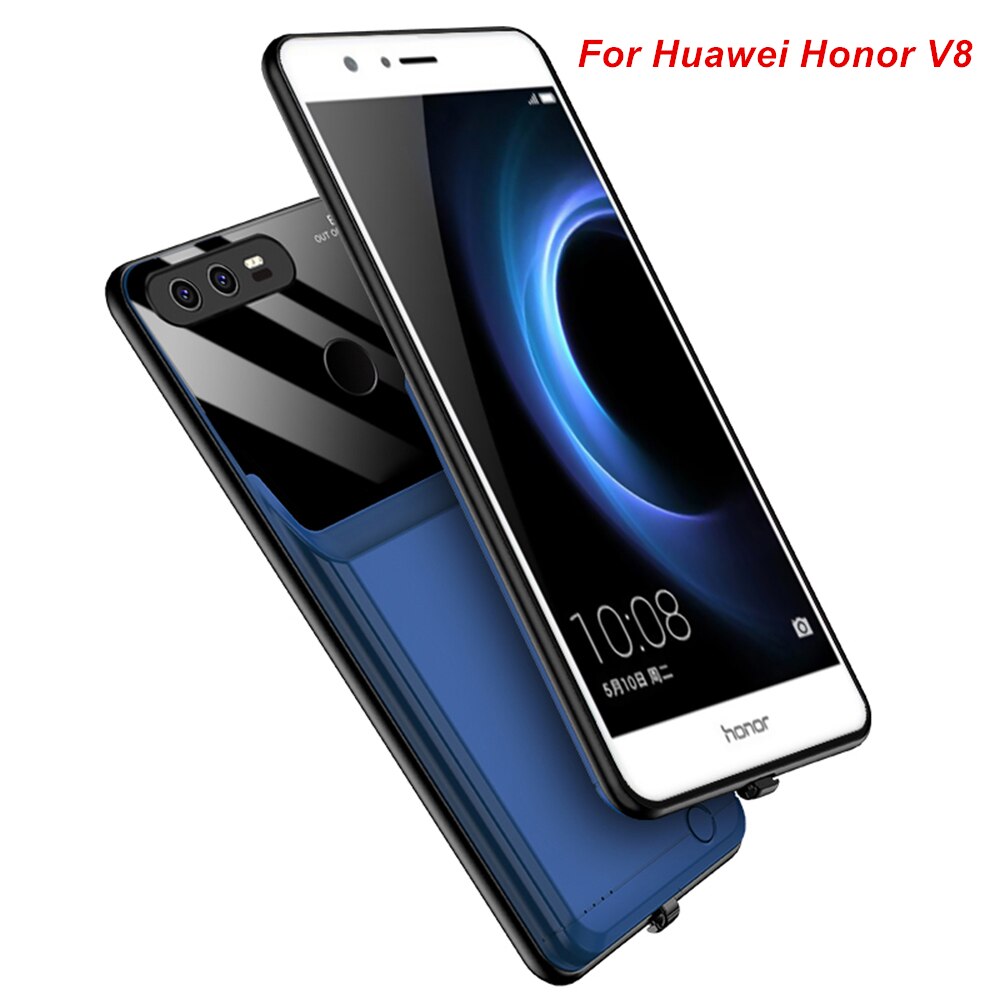Bateria para huawei honor v8 v9 v20 aracgi, banco de energia 10000 mah para huawei honor v8 e v20 capa do carregador v20: Honor V8 Blue
