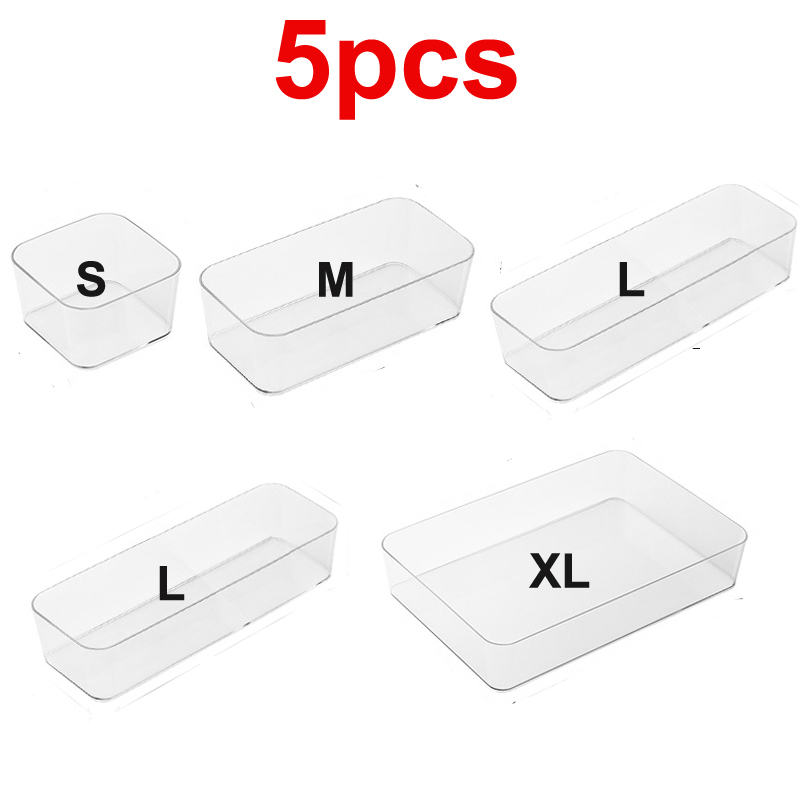 Cajones organizadores de cajones transparentes, caja de almacenamiento de plástico transparente, caja acrílica de escritorio, joyería, maquillaje, organizador de cosméticos, cajón: Verde