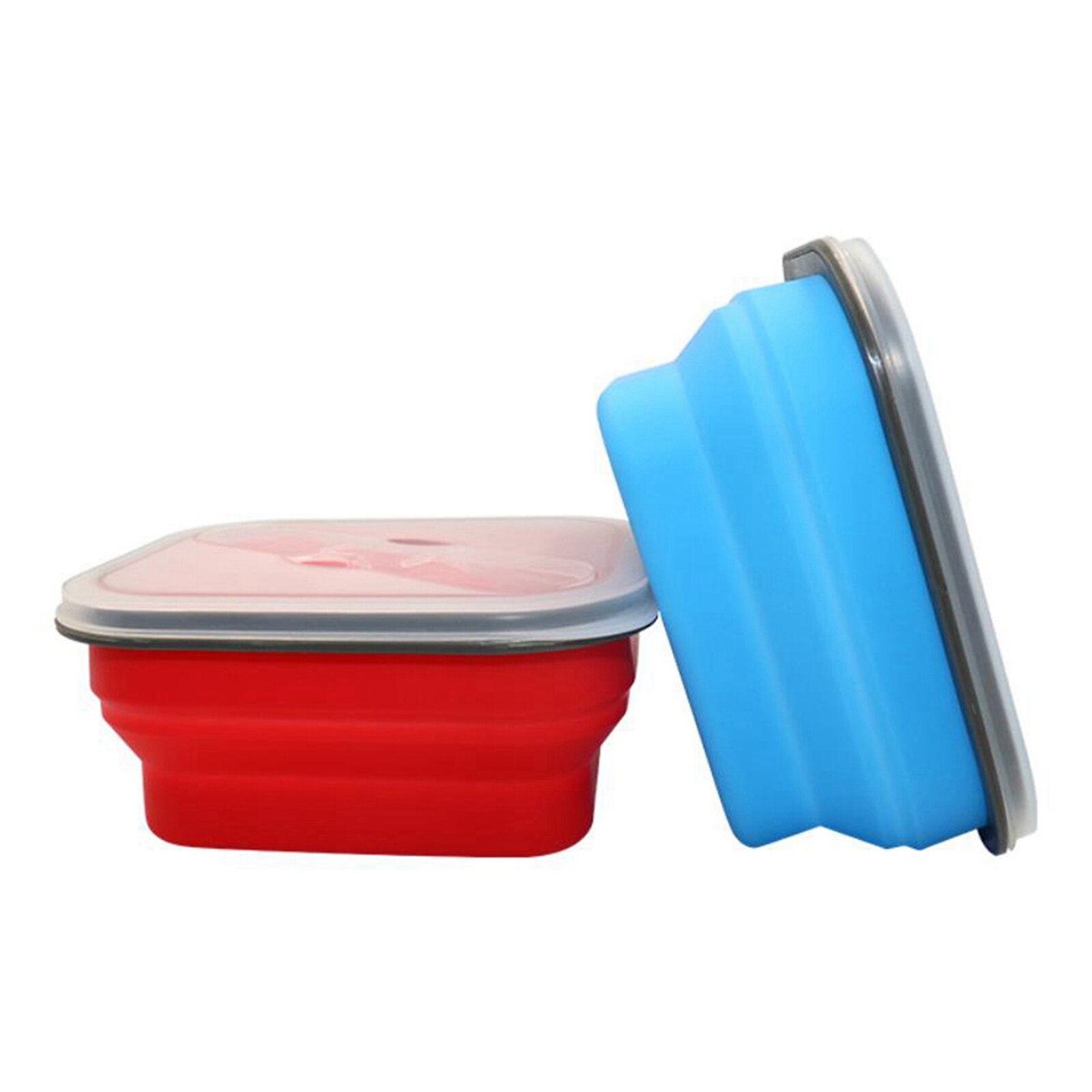 Bento lunch box, 600ml silicone collapsible portable lunch box bowl folding food storage container microwave lunch box