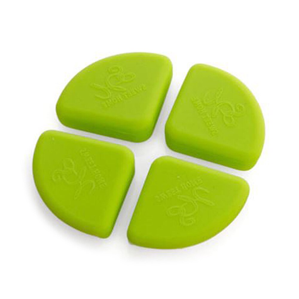 Pack of 4 Corner Protectors Soft Silicone Stop Injuries For Furniture Window Safety Guard Self Adhesive: Green