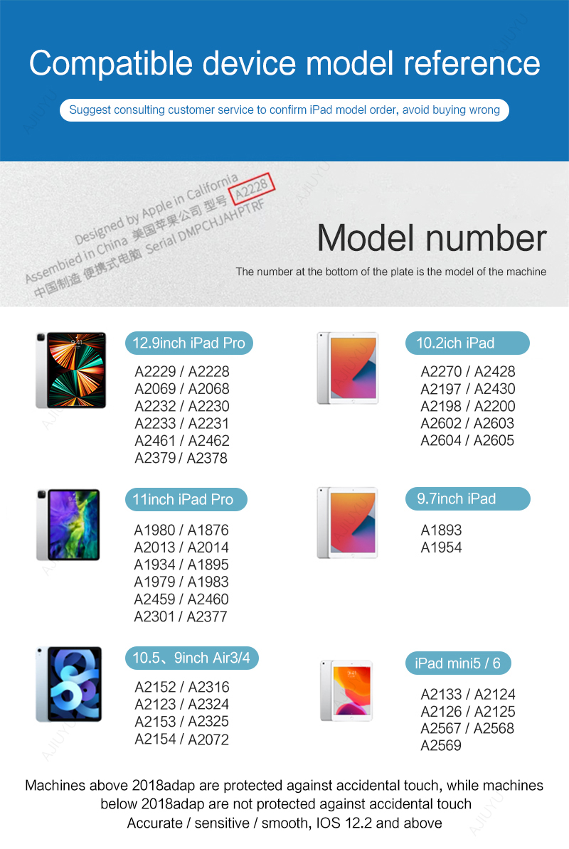 AJIUYU For iPad Pencil 2 1 Stylus Pen for Apple iPad Pro 11 12.9 2022 Mini6 Air5 4 8th 7 With Wireless Charg 애플펜슬