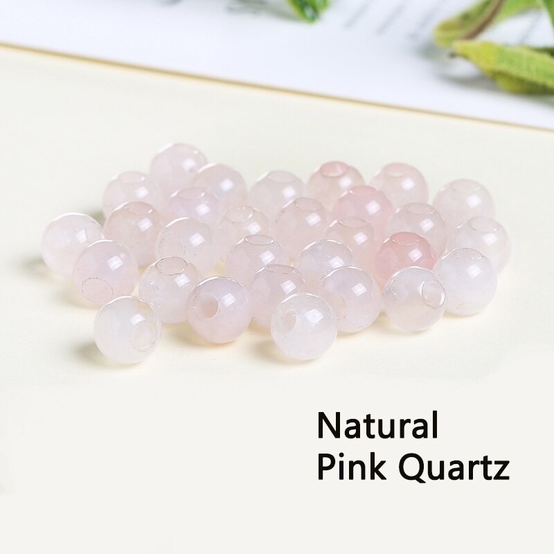 20 pz/lotto Naturale Branelli Allentati Rotondi di Pietra Per Monili Che Fanno della collana Del Braccialetto Accessori FAI DA TE 6 8 millimetri: Natural Pink Quartz / 6mm