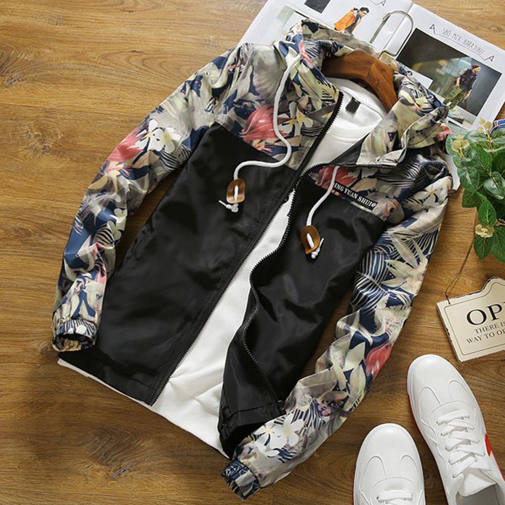 Imprimé fleuri automne femmes Bomber veste coupe-vent casual fermeture éclair femmes vestes à capuche en vrac léger Kurtki Damskie