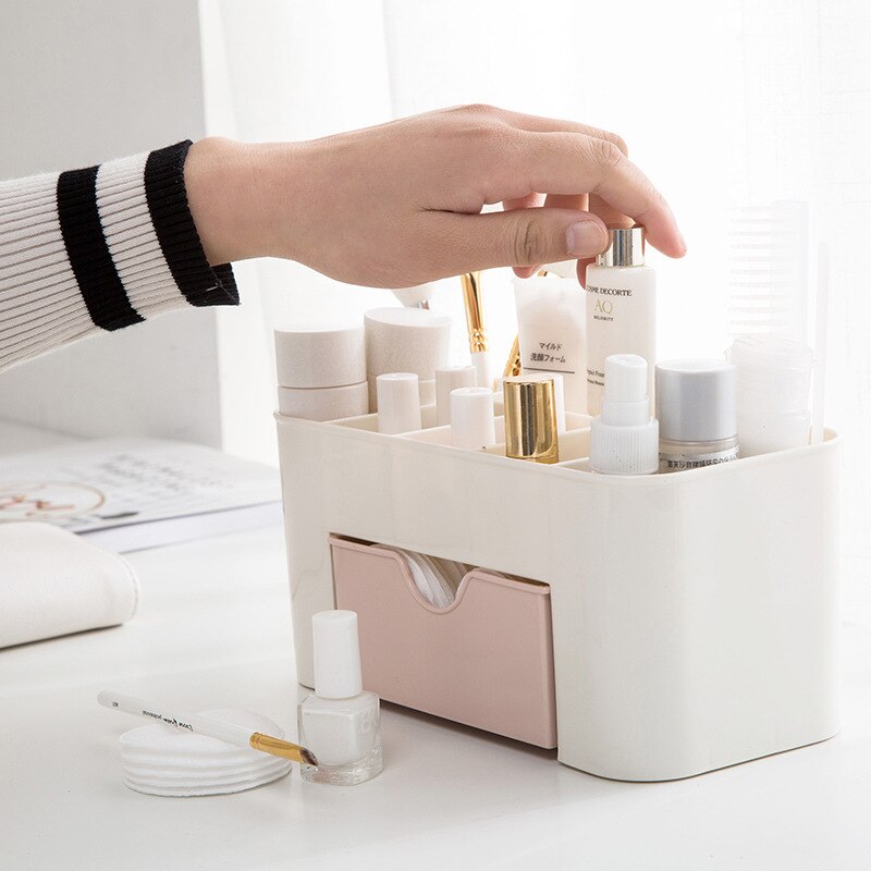 Tiroir de rangement à Double couche pour produits cosmétiques, boîte à compartiments multiples, pour colliers, bijoux, bureau, commode, étagères, articles ménagers