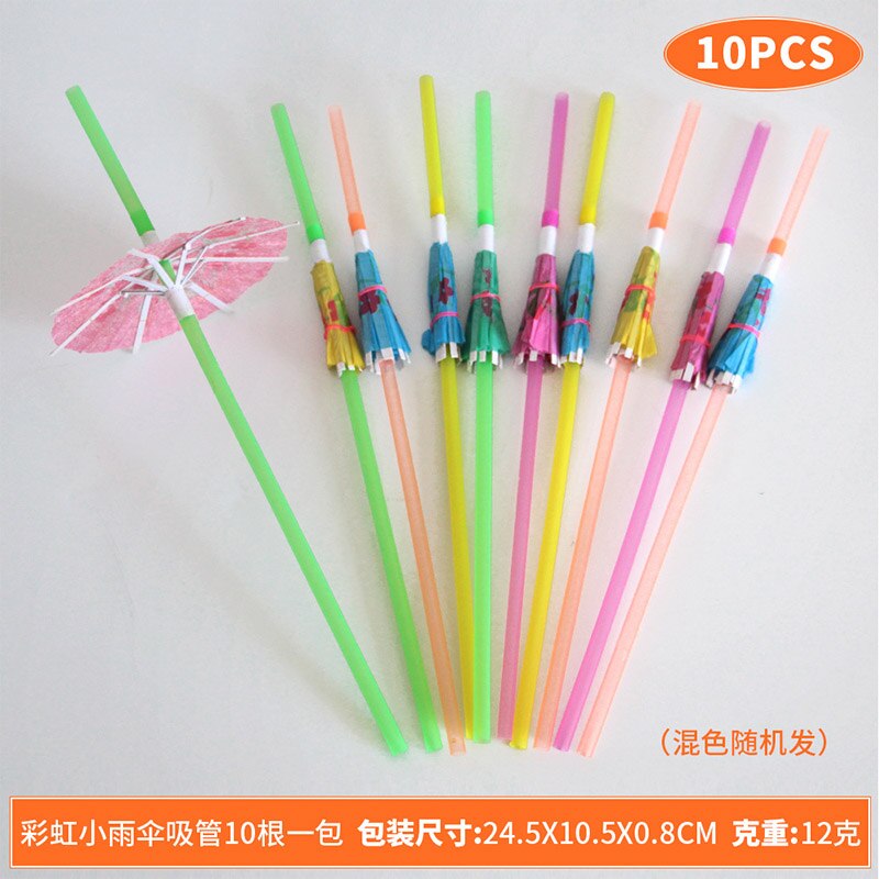 10pcs Cocktail Decorative Garnishes Umbrella Bamboo Stick Summer Tropical Luau Party Hawaiian Beach Theme Flamingo Party Decor: 8