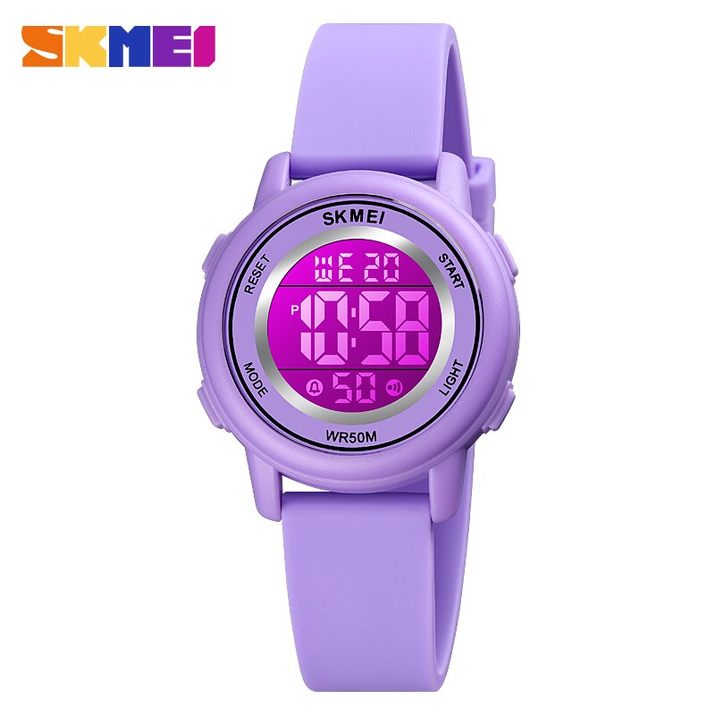 SKMEI LED Licht Digitale Kinder Sport Uhren Stoppuhr Kalender Uhr 5Bar Wasserdichte Kinder Armbanduhr Für Jungen Mädchen: Rot