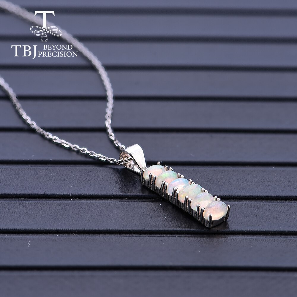 925 sterling silver with natural opal pendant necklace long pendant with 2ct natural gemstones fine jewelry for women daily wear