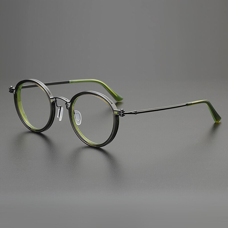 Vintage Bril Frame Mannen Vrouw Ronde Titanium Acetaat Optische Brillen Bijziendheid Lezen Recept Brillen