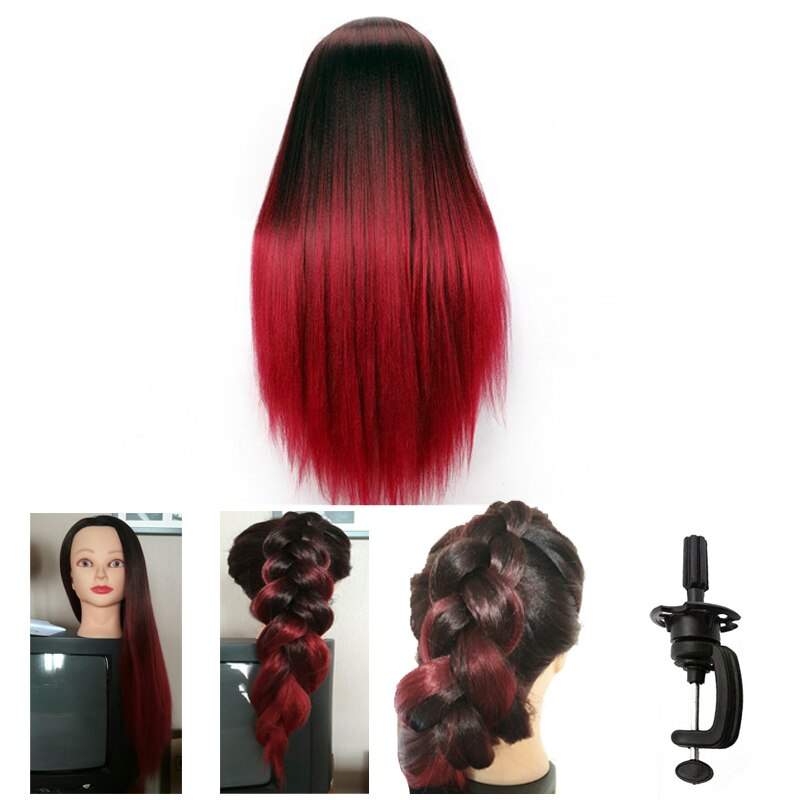 Red Hair Mannequin Hairdressing Training Head Change Color Training Thick Red Hair Mannequin Head