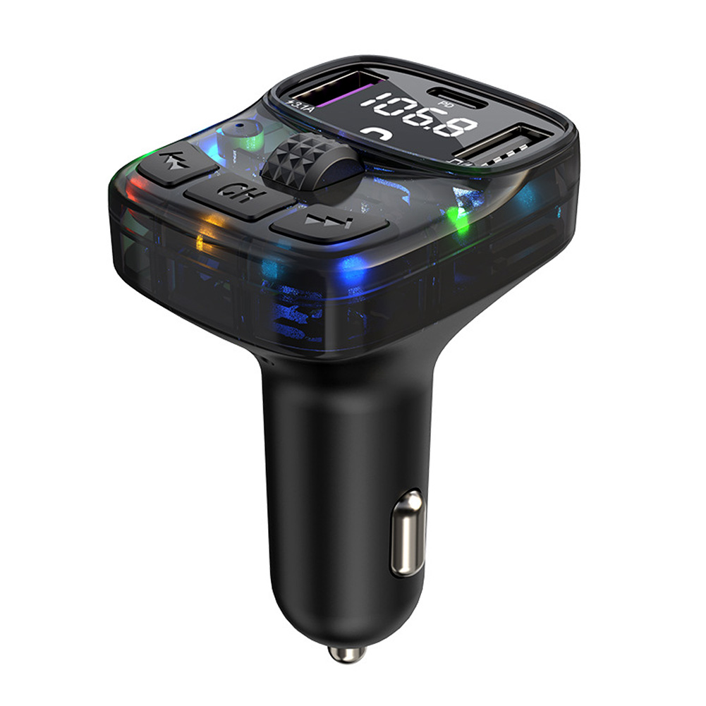 Bluetooth 5.3 Autoladung FM-Sender Freisprecheinrichtung Funkmodulator MP3-Spieler mit PD15W Superschnellladeadapter