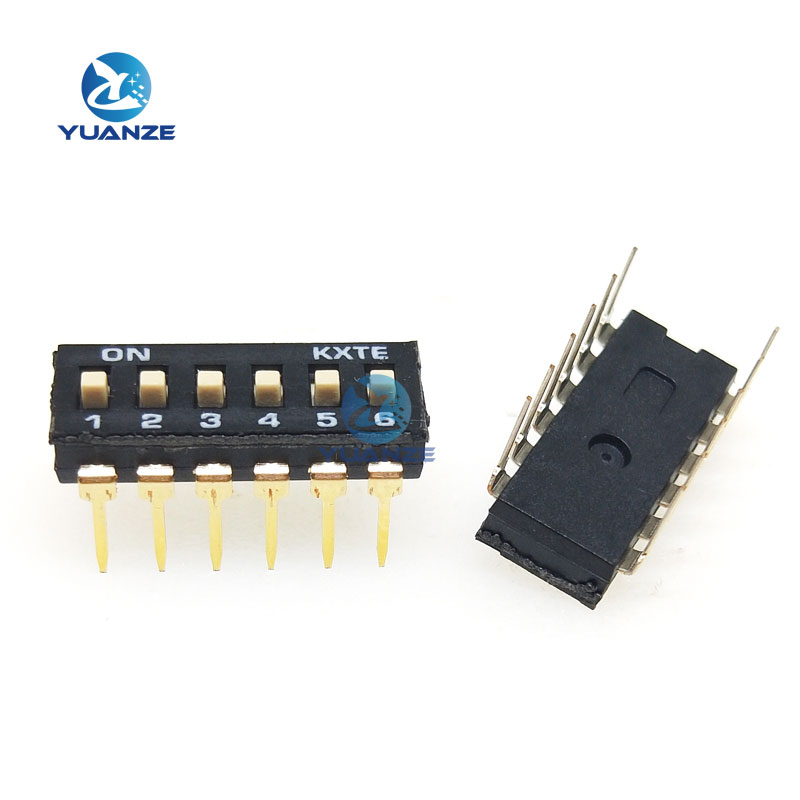 10pcs/lot Slide Type SMT SMD Dip Switch, 2.54mm Pitch 2 Row 4 Pin 2 Position / 8 pin 4 Position / 16 pin 8 Position: WHITE
