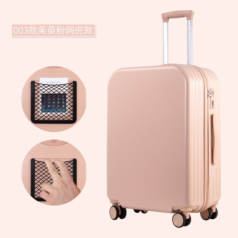 De Mode Universele Wiel Unisex Rits Trolley Case Krasbestendig Koffer Cabine Kofferbak Matte Effen Kleur: 005 Cornel powder