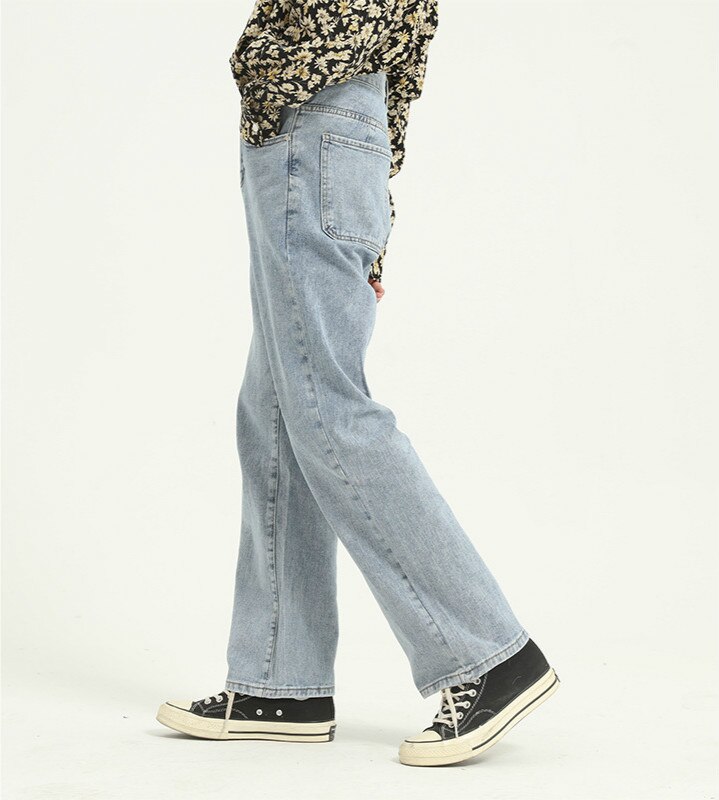 High Waist Loose Comfortable Jeans For Plus Size Fashionable Casual Straight Pants Mom Jeans Washed Boyfriend Jeans