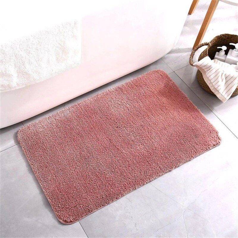 Ren farge gulvteppe stue sklisikker matt myke tepper til soverommet fotteppe låve teppe til hjemmeinnredning fast område teppe: Rosa / Omtrent 40 x 60cm