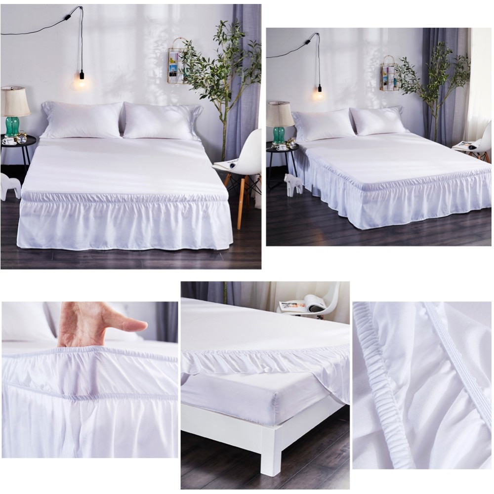 Sengeskørt hotel queen size sengetæpper uden seng overflade king queen size elastikbånd nederdele 40cm højde sengetæppe