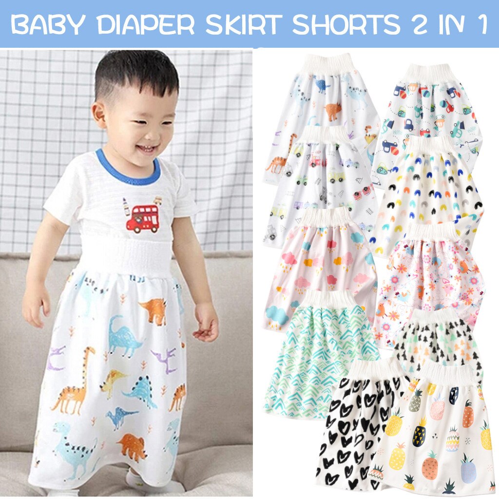 Comfy Childrens Luier Rok Shorts 2 In 1 Waterdichte En Absorberende Shorts Voor Baby Peuter Luier Rok Pad