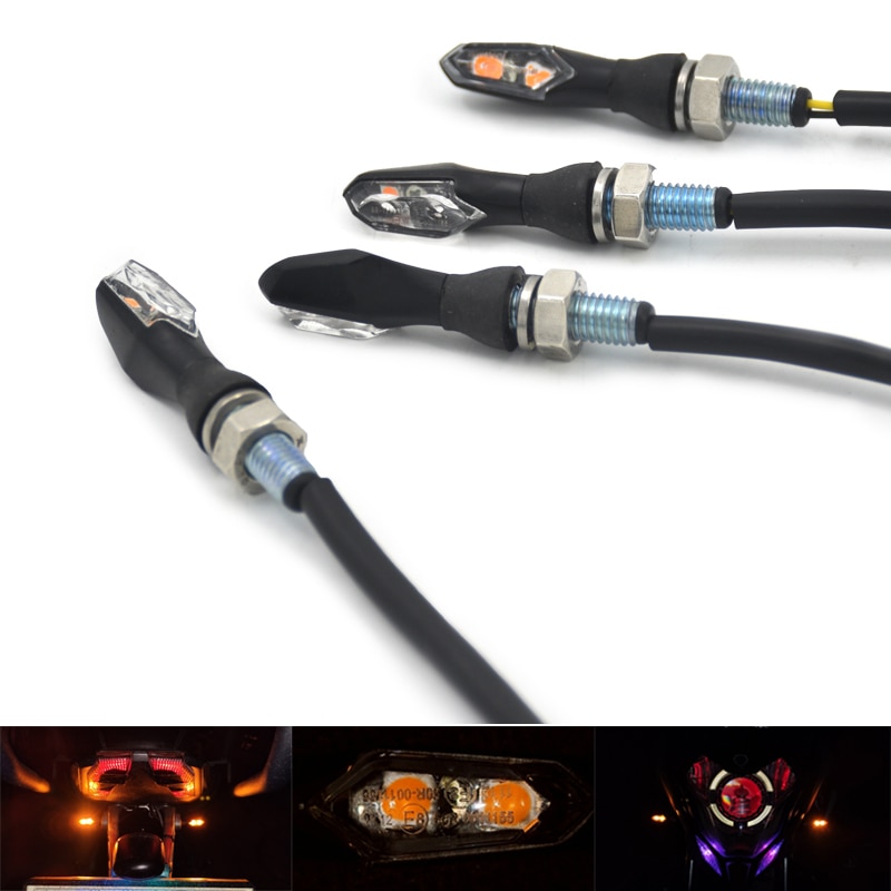 Ce E-Stempel Mark 12V Mini Motorfiets Algemene Led Richtingaanwijzer Lamp Motorbike Indicatoren Lights