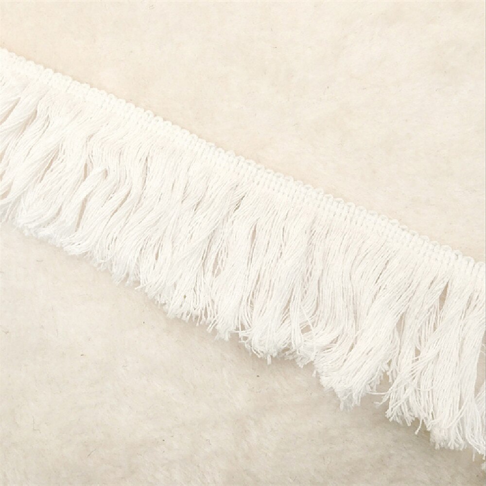Yackalasi 12 yards/lot kort lugg flätad band tofs trimning ljus dubbel band lugg 6cm lång: Vit