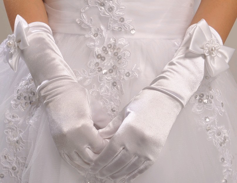 Meisjes Prachtige Satijn Fancy Handschoenen voor Speciale Gelegenheid Jurk Formele Bruiloft Pageant Party Korte Meisjes Handschoenen Prinses Jurk