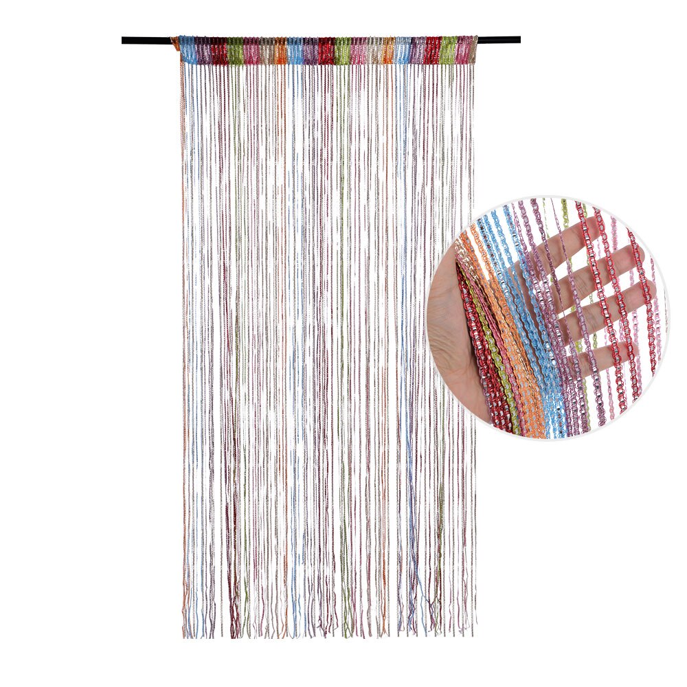 Silver/Black/Champagne Color/Rainbow Color Tassel Hanging String Door Curtain Partition Divider Windows Decoration: Iridescent
