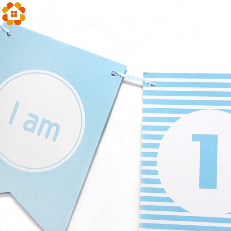 1Set "Ik Ben 1 Vandaag" Roze/Blauw Papier Banner Garland Baby Jongen Meisje Voor Mijn Eerste baby Douche Een Jaar Verjaardagsfeestje Decoratie