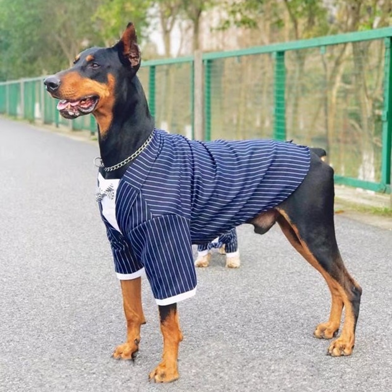 Ropa Formal para perro mascota, traje de boda, traje de esmoquin, ropa para perros pequeños, medianos, Carlino, Doberman, pajarita de Bulldog Francés HYC02