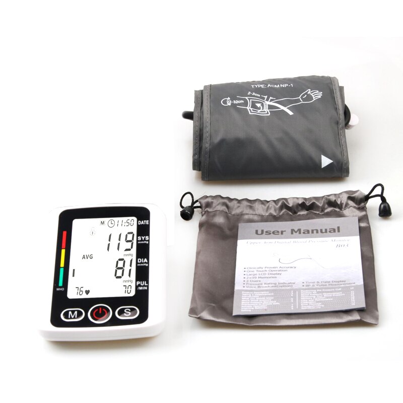 Portable Smart Wrist Blood Pressure with Voice Function Monitor Home Pressure Monitor Arm Pulse Measurement Tool Health Care