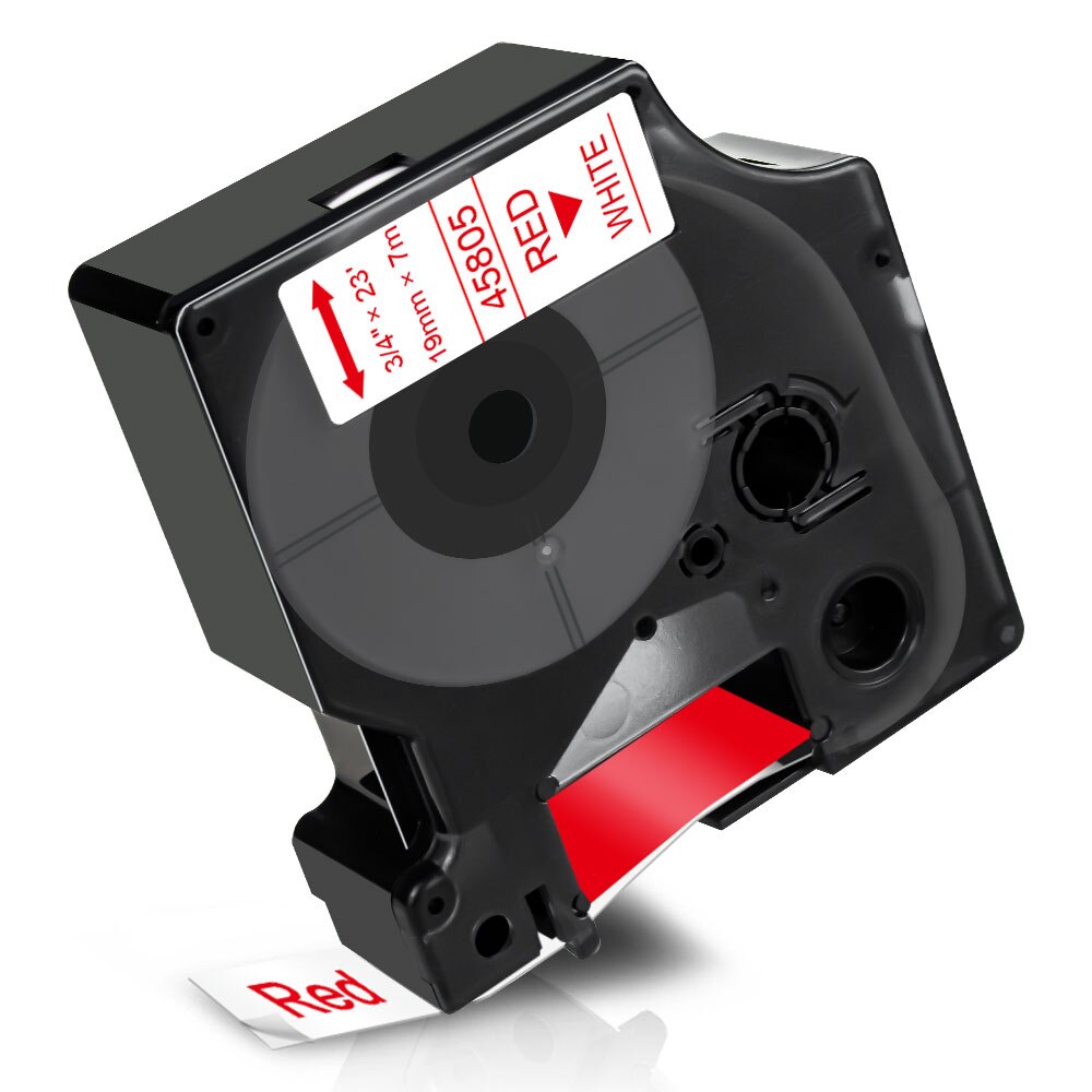 Topcolor 3PK Replacement Dymo D1 Labeling Tape 45805 Red on White Ribbon Printer for Dymo LabelPoint 350 300 Label Maker Tape