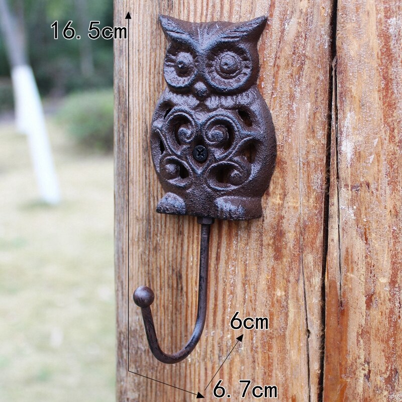 Jd Europese Stijl Crown Serie Retro Gietijzeren Smeedijzeren Haak Kapstok Decoratie Haak Wanddecoratie: owl