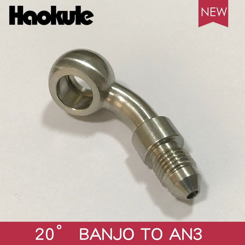 Haokule ruostumaton teräs banjo 10.2mm - uros  an3 tefl ptfe letkun pään liitos jarrujärjestelmän liittimet: 45 astetta 10.2mm-an3