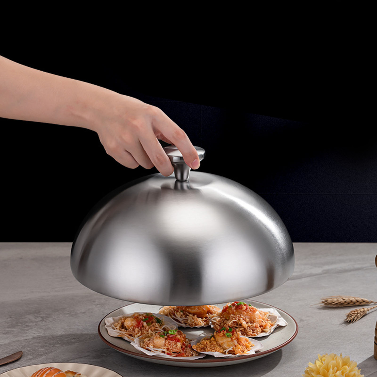 Burger Cover Universal Grilling Heavy Duty Stainless Steel Cheese Melting Cover for Teppanyaki Hamburger Steaming Outdoor BBQ