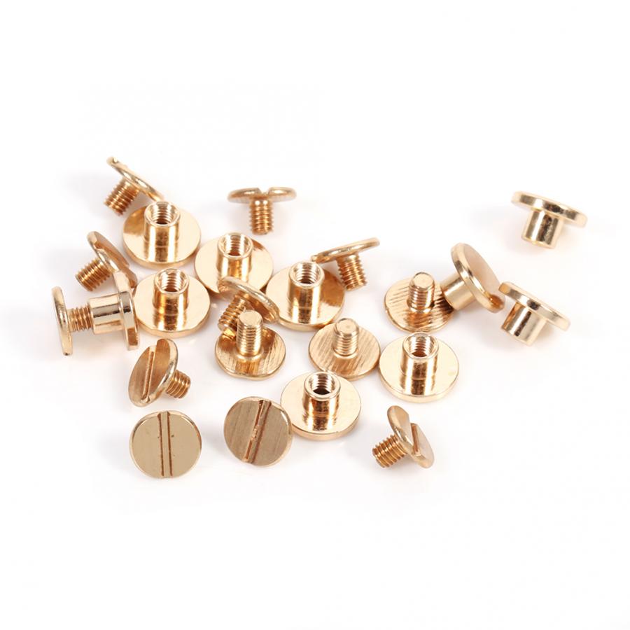 10 set 5/6.5/8mm massiva mässingsknappar skruvspik skruvback läder nitbälte mässingsspik: 5mm