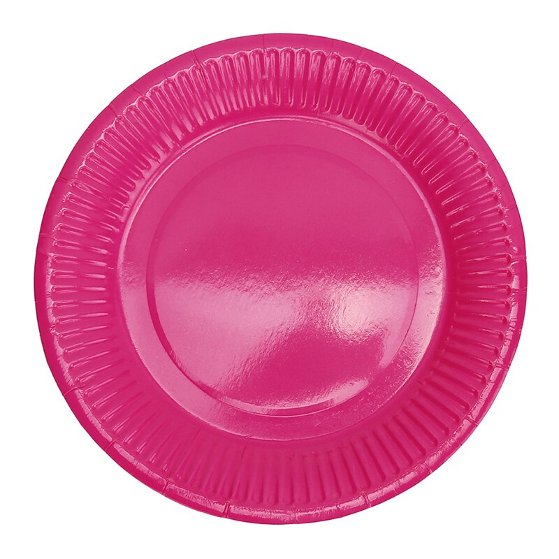 Party Paper Plate Dish Round Plates Party Supplies Disposable Plates Color Cardboard Art Painting Plate 10pcs/pack: rose red