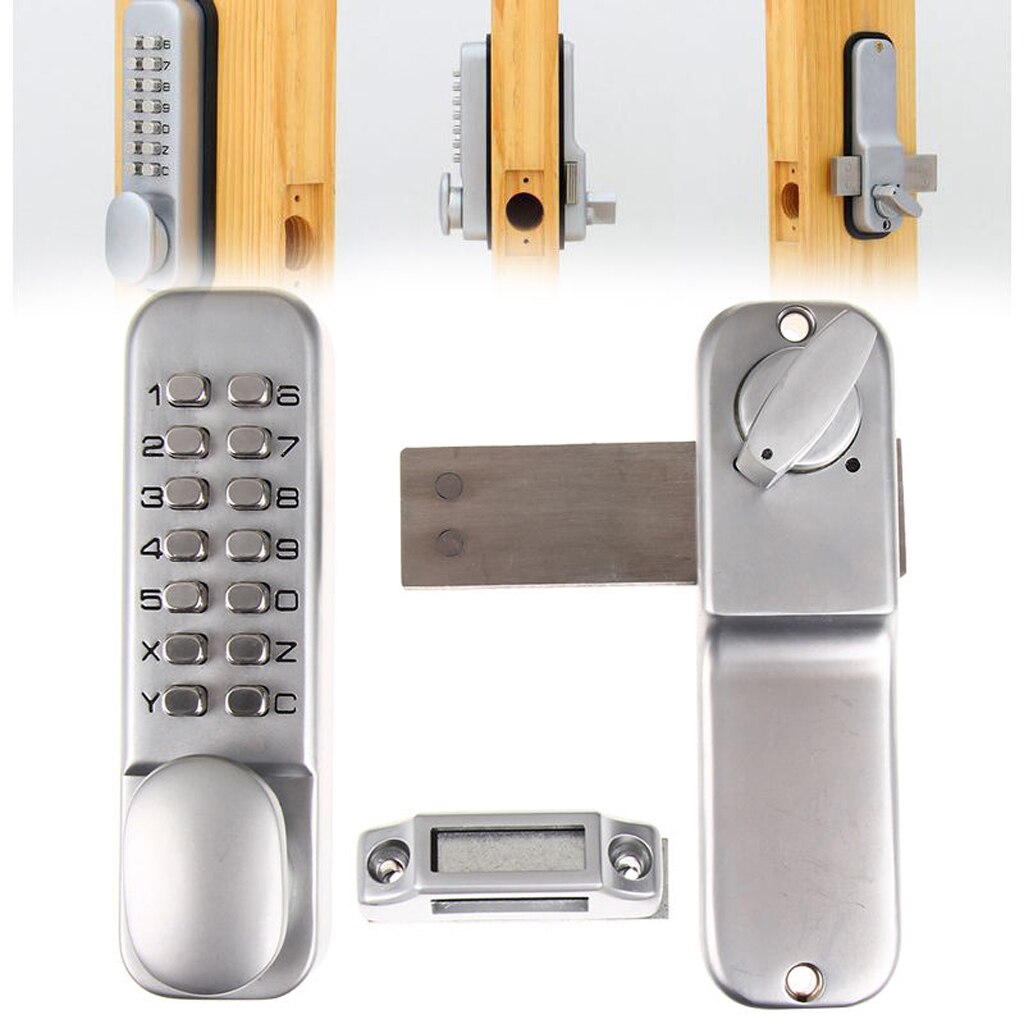 Mechanical Keyless Digital Door Bolt Lock Key Pad Code Combination Access