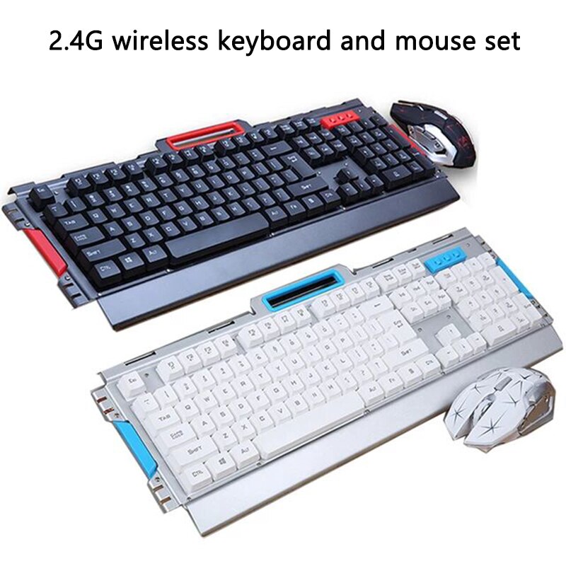 Original genuine 2.4G Wireless Gaming Keyboard and Optical Mouse Combo Black/white 104 Keys for Windows android IOS