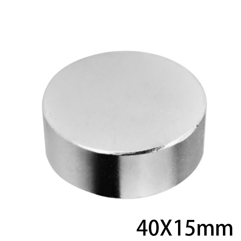 1/2/3 stk 40 x 15 mm store kraftige magneter 40 mmx 15mm permanent rund magnet 40 x 15mm tyk neodym magnetisk super stærk 40*15 mm